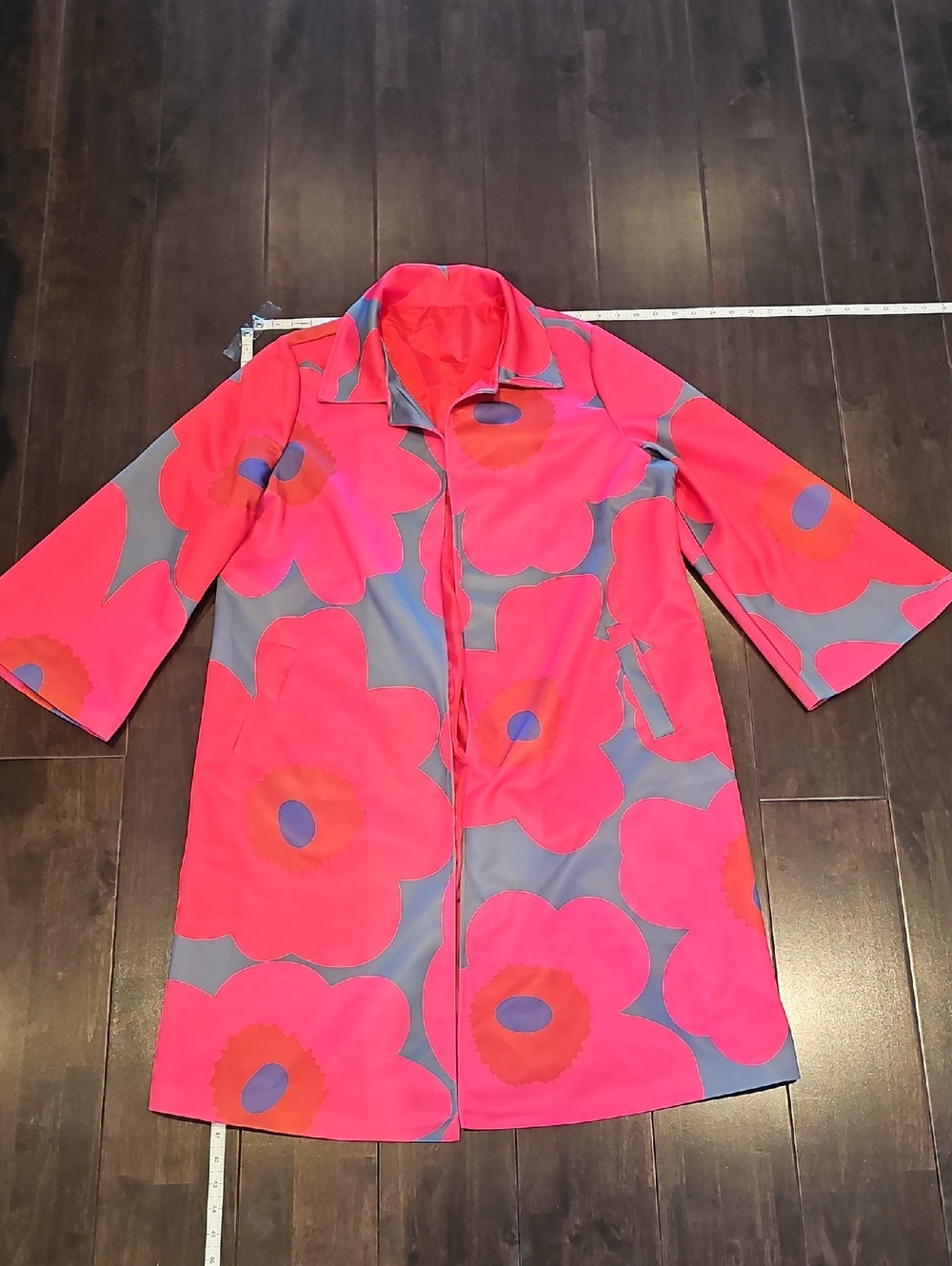 Bold Pink Floral Swing Coat